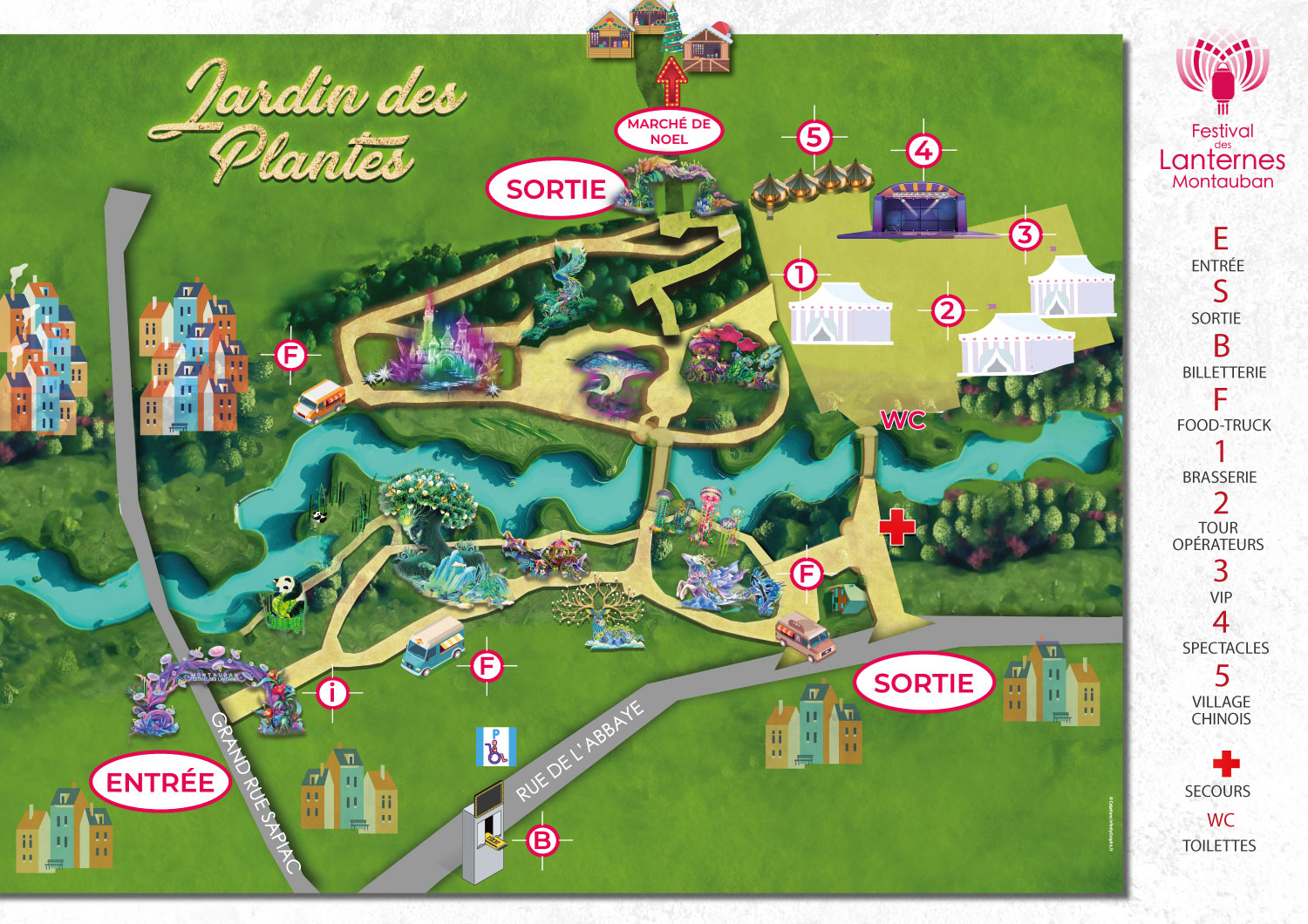 Plan du Festival des Lanternes Montauban - Création graphique ©Infinity Graphic